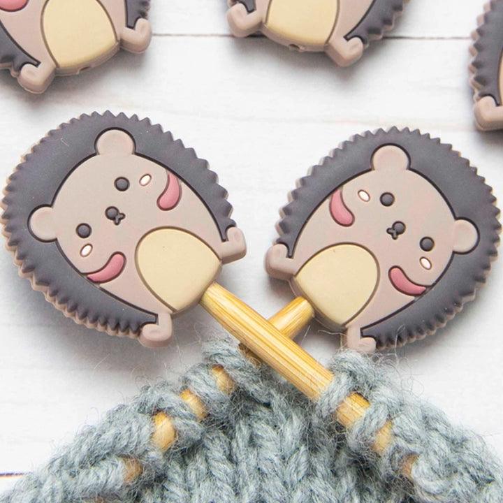 Candle stops for knitting needles - Hedgehog