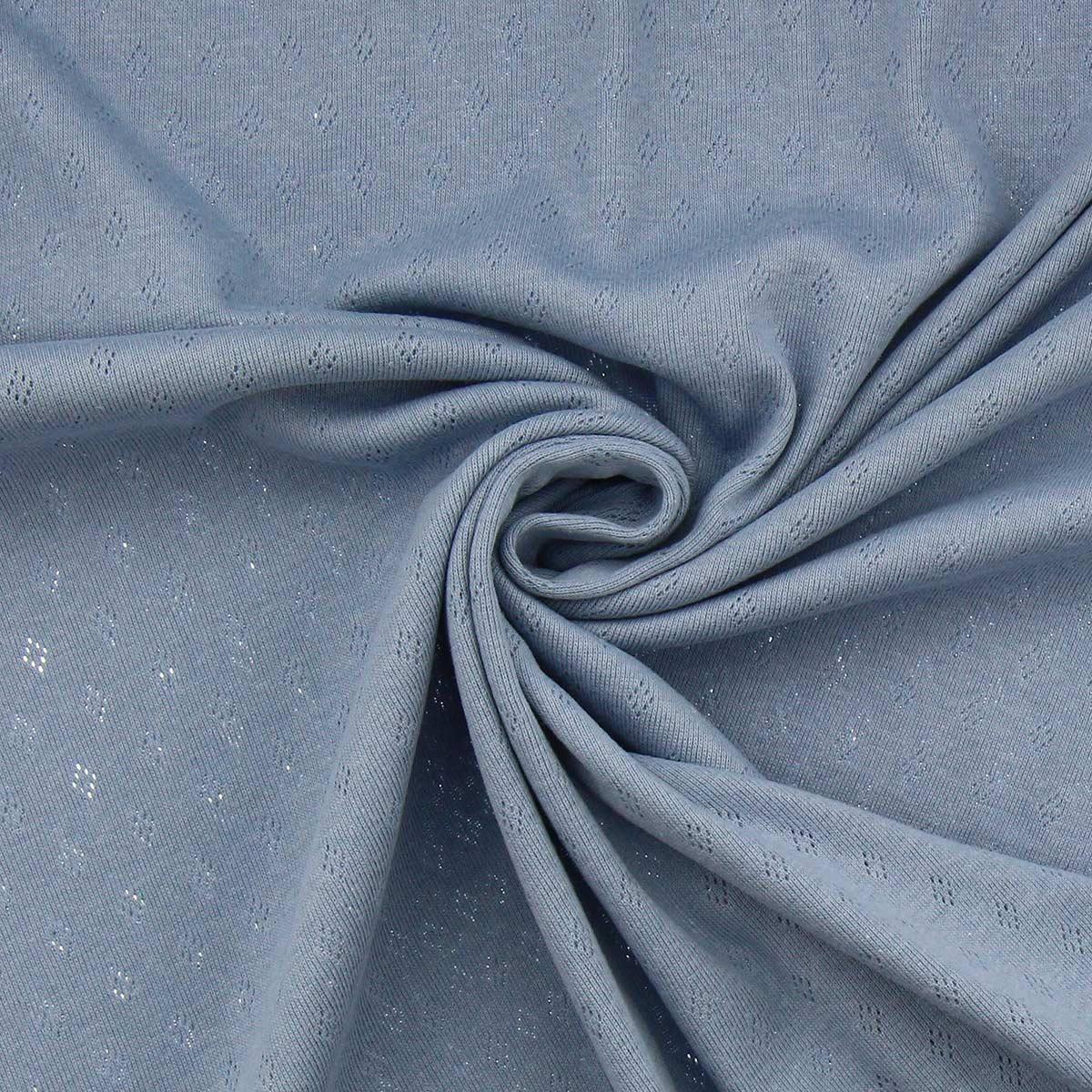 Jersey Fabric Maille Pointelle - blue jeans