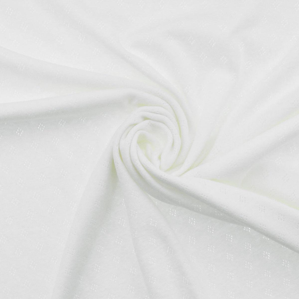 Jersey Fabric Maille Pointelle - White