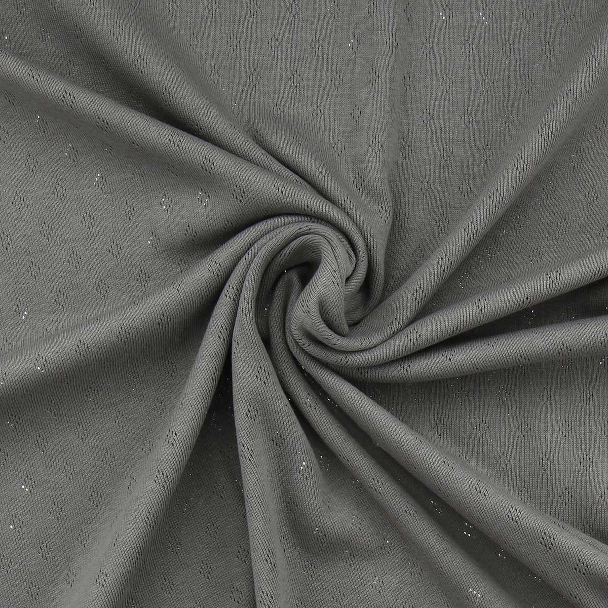 Jersey Fabric Maille Pointelle - Gray