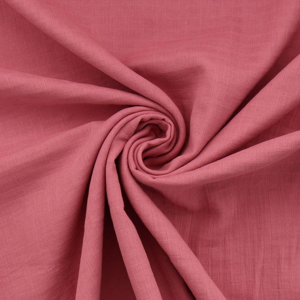 Tissu lange double gaze - Rose