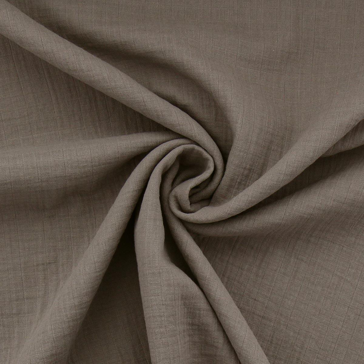 Tissu lange double gaze - Taupe