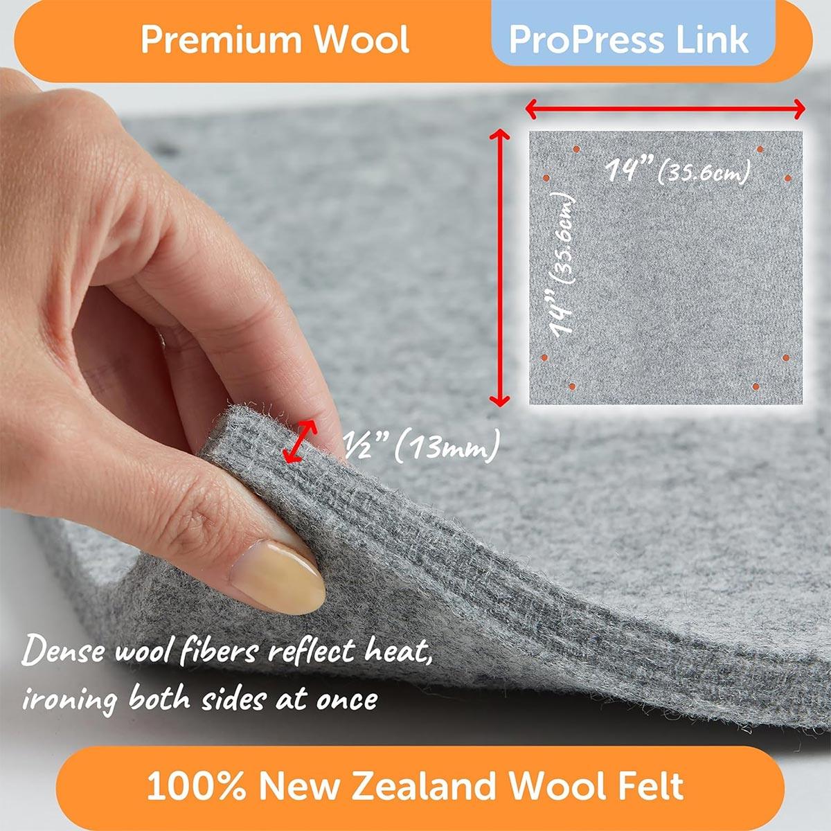 Evolutionary wool ironing rug 35 cm x 35 cm pro Press Link oliso