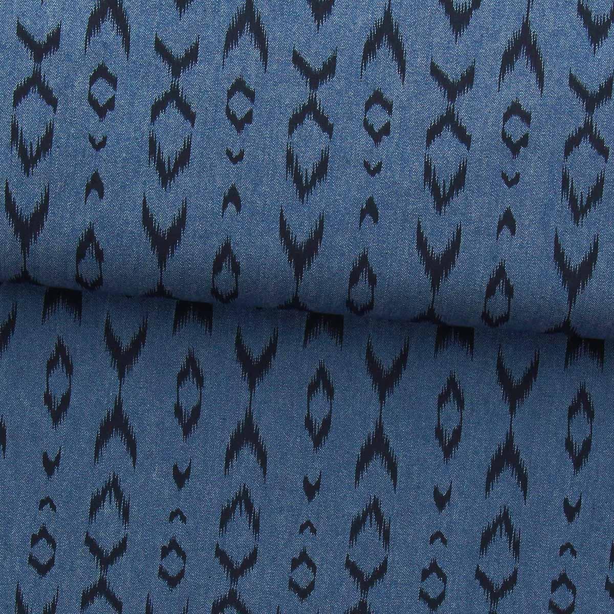 Tissu Denim chambray imprimé - Motifs