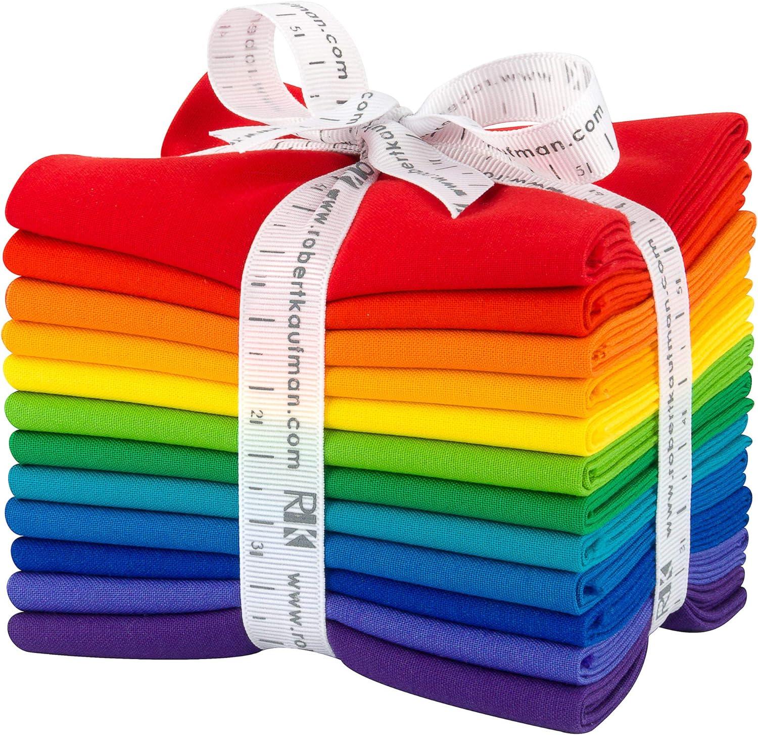 Fat Quarter Bundles Kona - Bright Rainbow