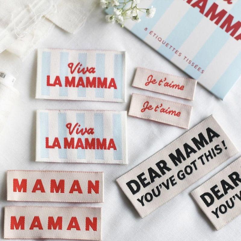 Set of 8 sewing labels - Viva la mamma