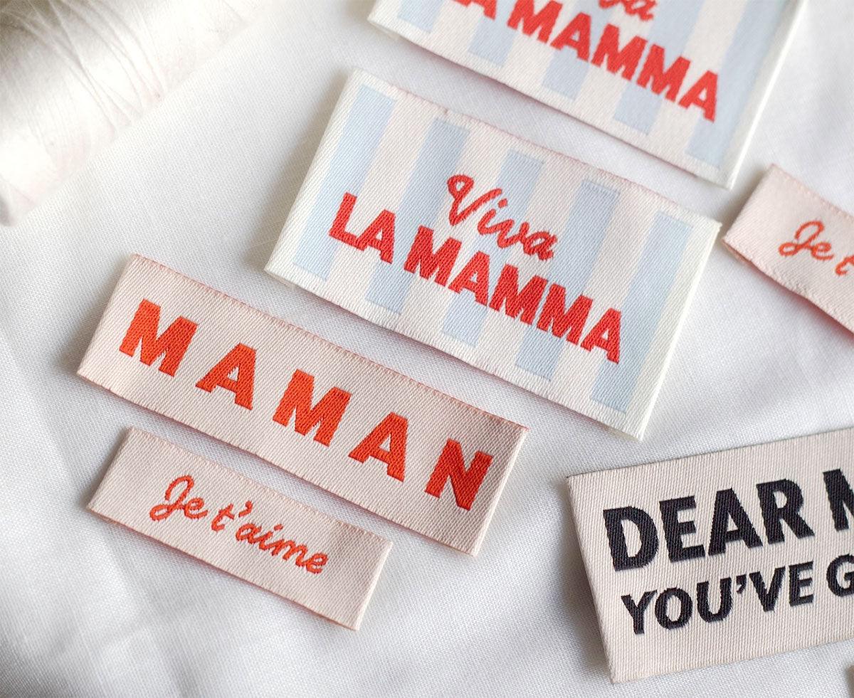 Set of 8 sewing labels - Viva la mamma