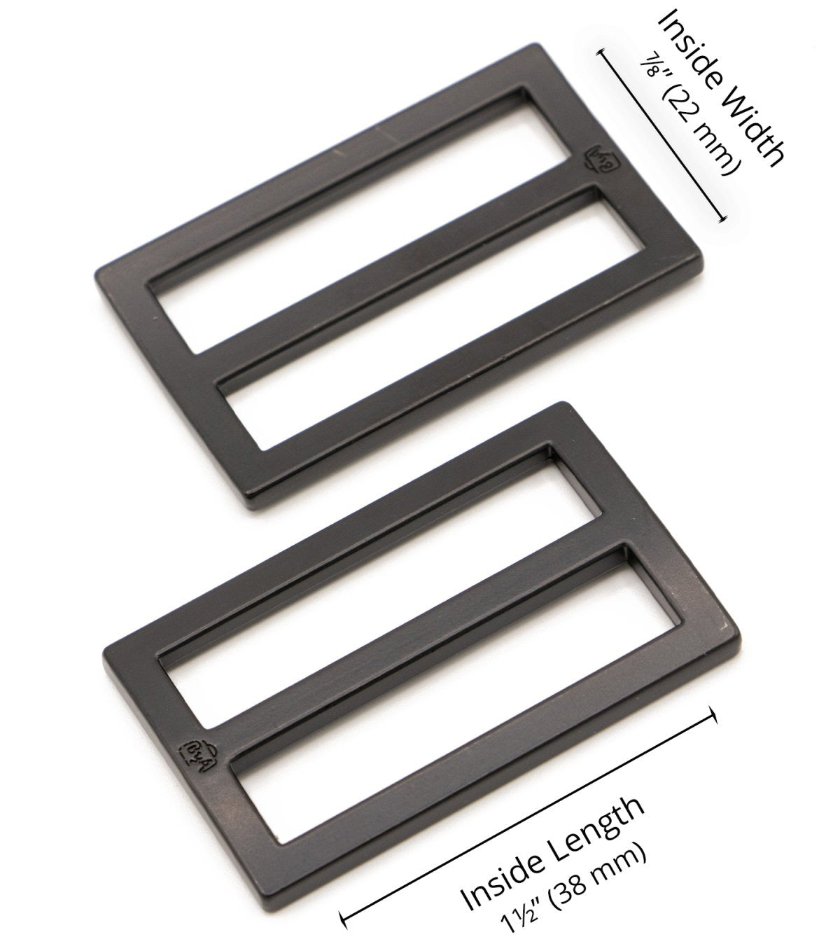 Set of 2 sliding loops 22 x 38 mm black