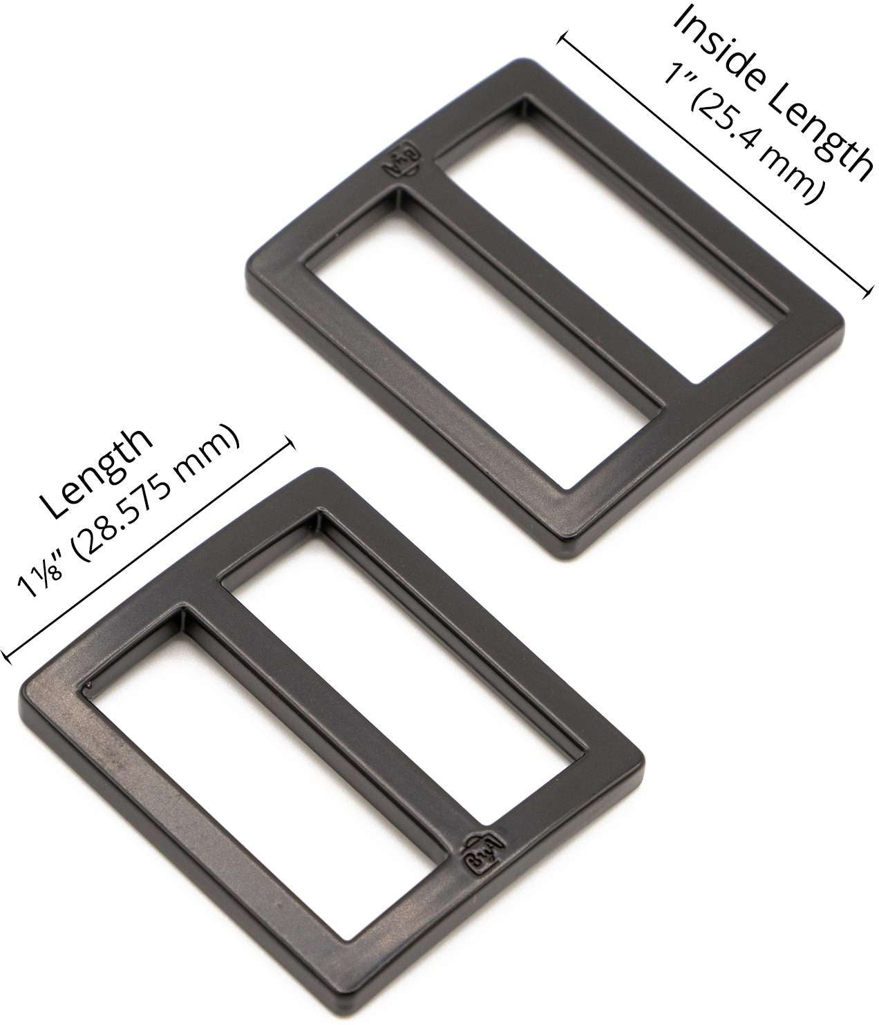 Set of 2 sliding loops 28 x 25 mm black