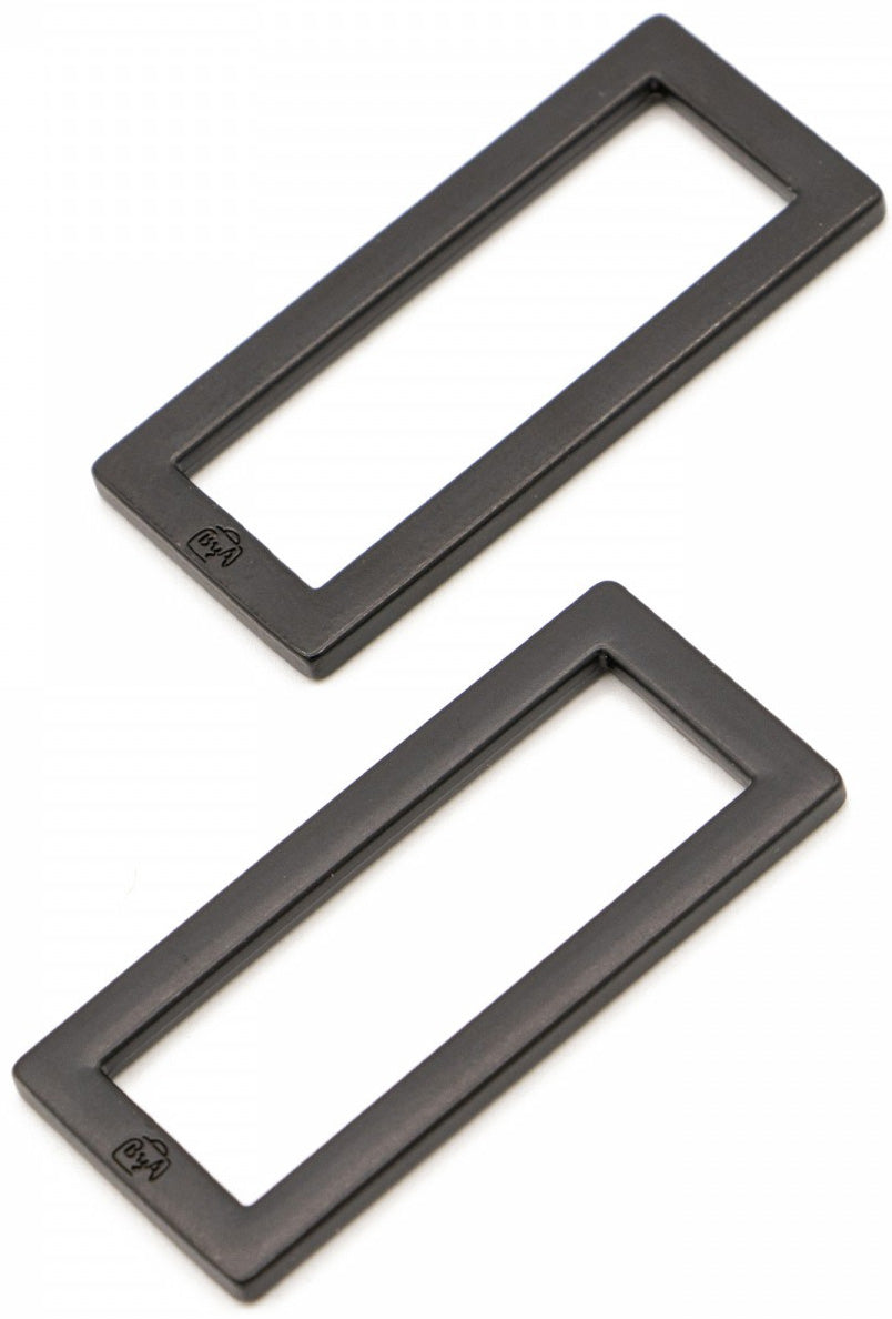 Set de 2 boucles rectangulaires 13 x 38 mm noir