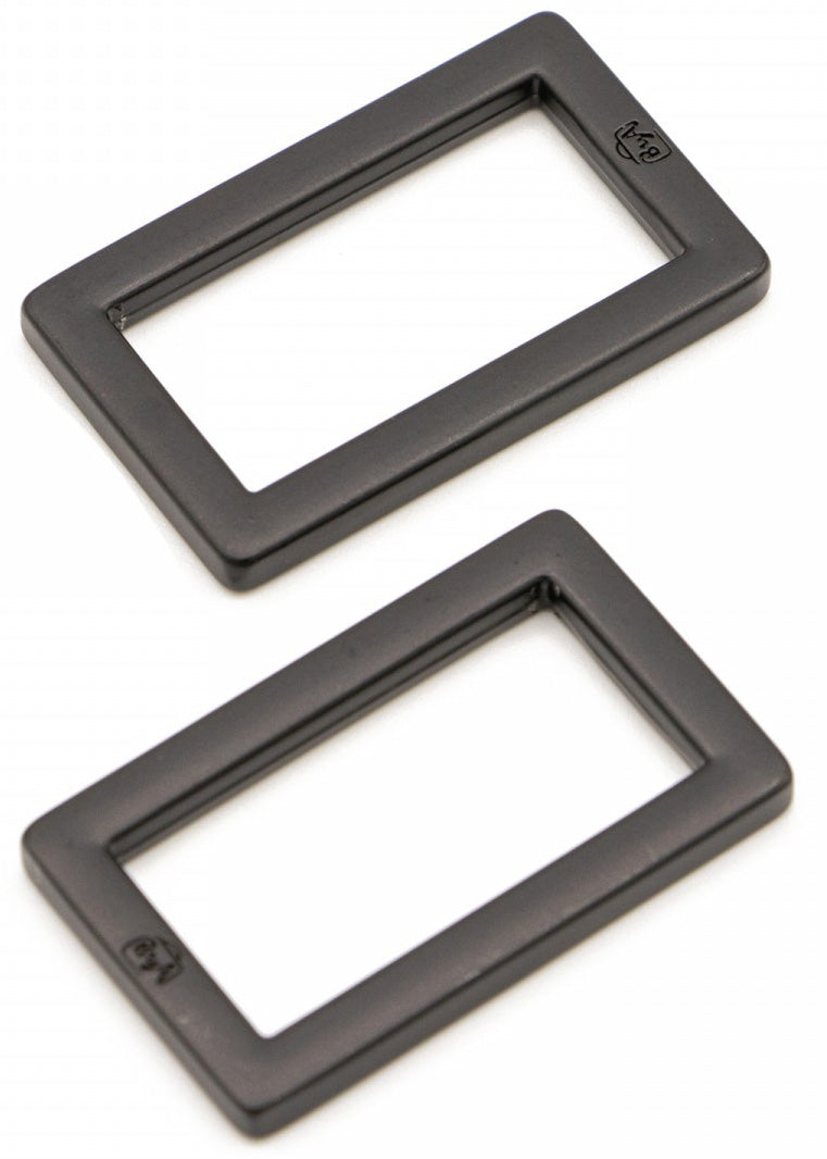 Set de 2 boucles rectangulaires 19 x 25 mm noir