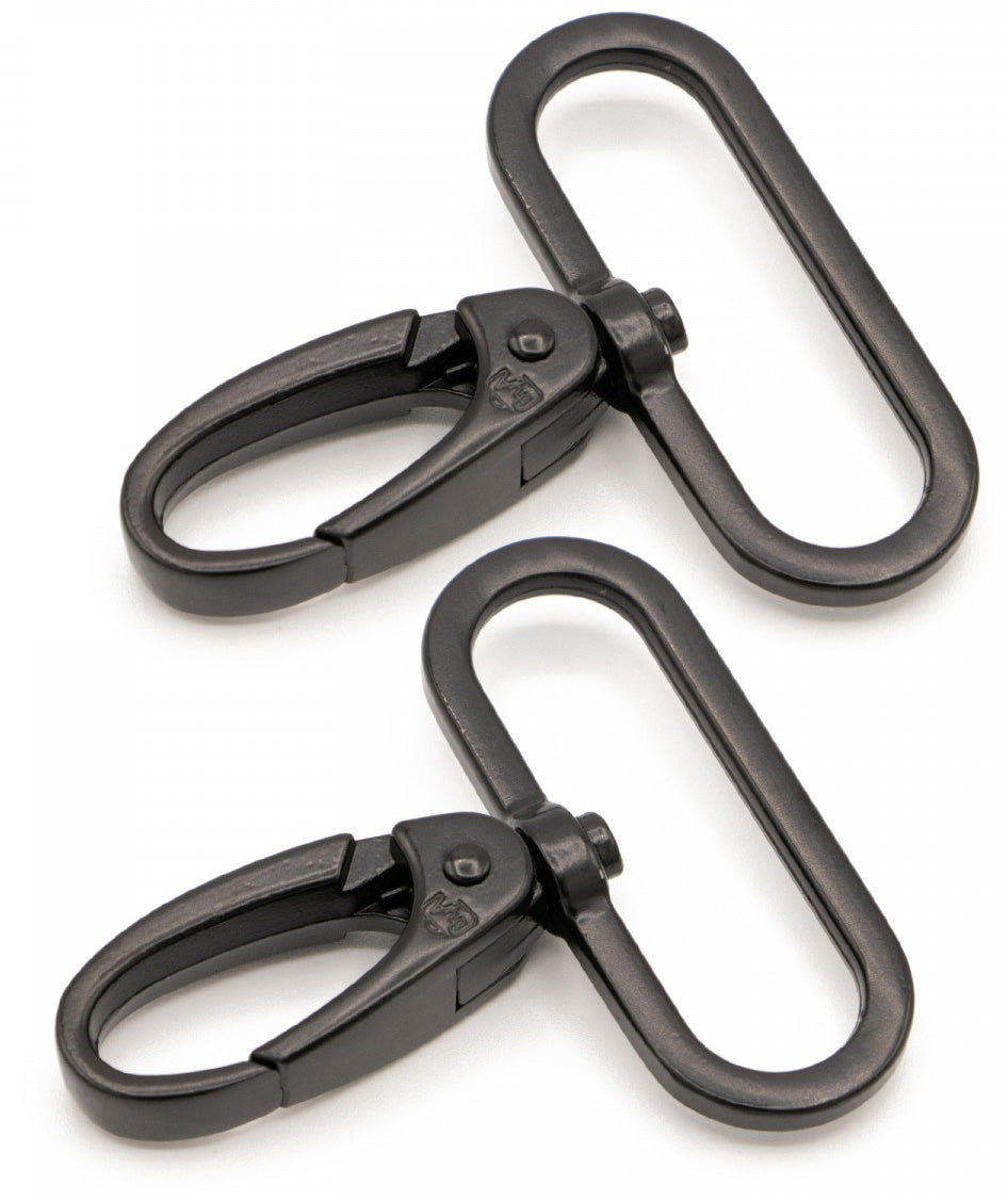 Set of 2 carabiners passing 38 mm black