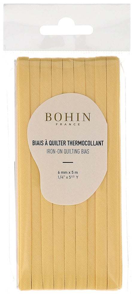 Biais à quilter thermocollant 6 mm x 5 m - Jaune paille