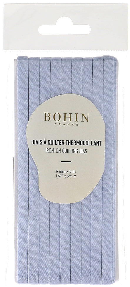 Biais à quilter thermocollant 6 mm x 5 m - Bleu pastel