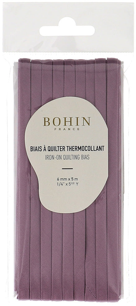 Biais à quilter thermocollant 6 mm x 5 m - Mauve foncé