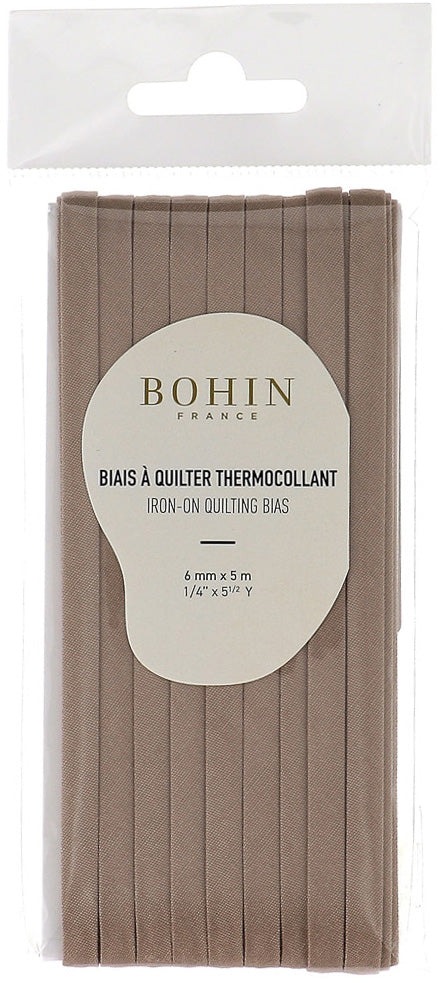 Biais à quilter thermocollant 6 mm x 5 m - Taupe