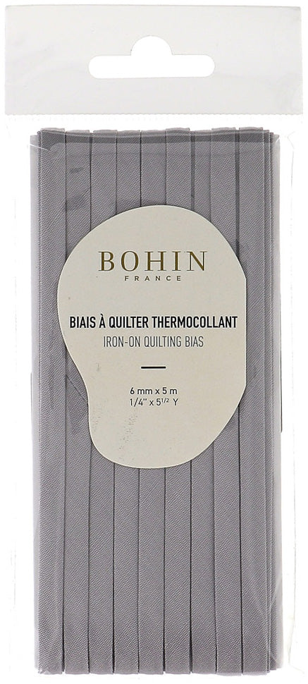 Biais à quilter thermocollant 6 mm x 5 m - Gris