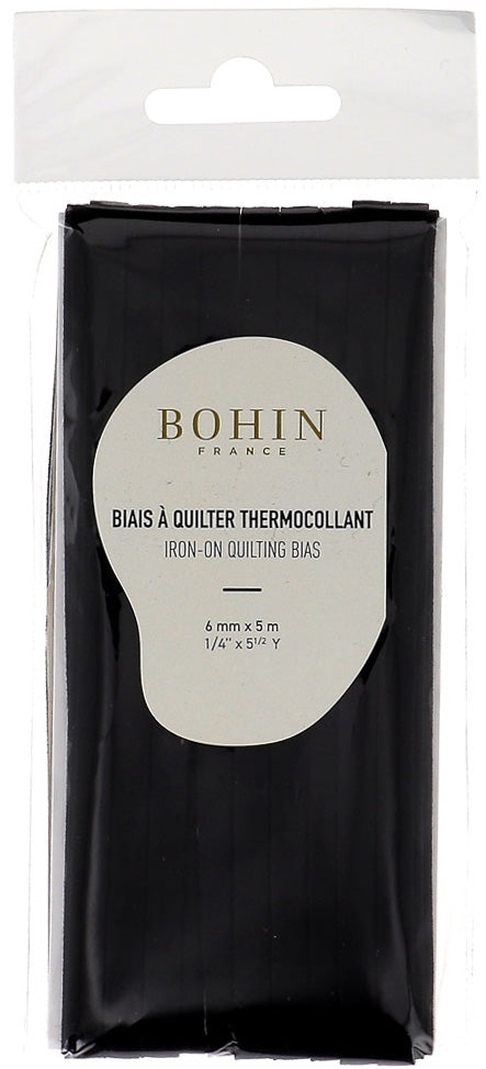 Biais à quilter thermocollant 6 mm x 5 m - Noir