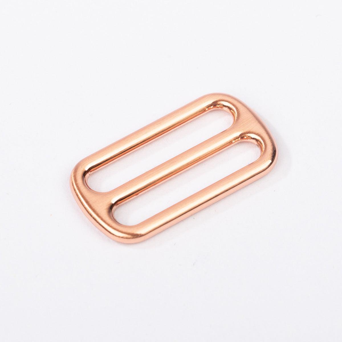 Metal sliding loop - Pink gold 25 mm