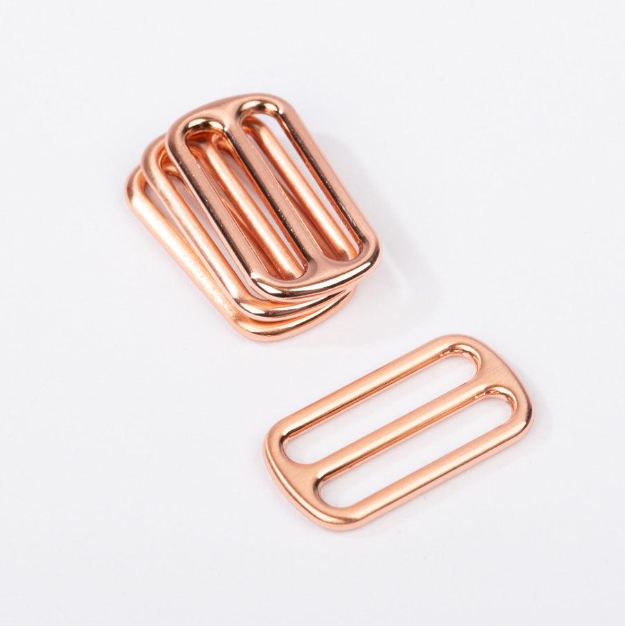 Metal sliding loop - Pink gold 25 mm