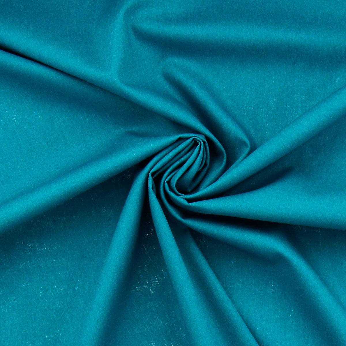 Tissu popeline de coton - Bleu turquoise