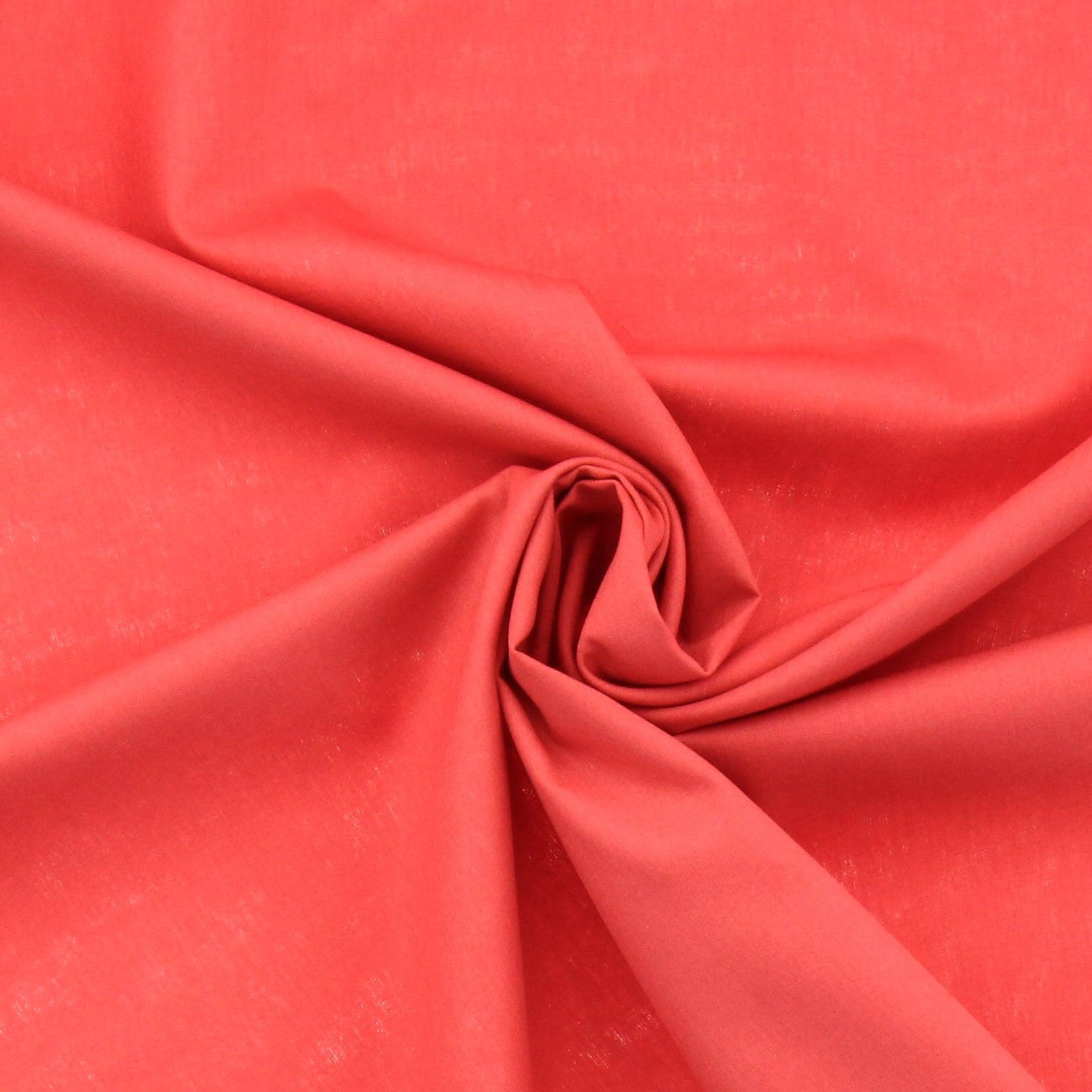 Cotton poplin fabric - Rose Nacarat