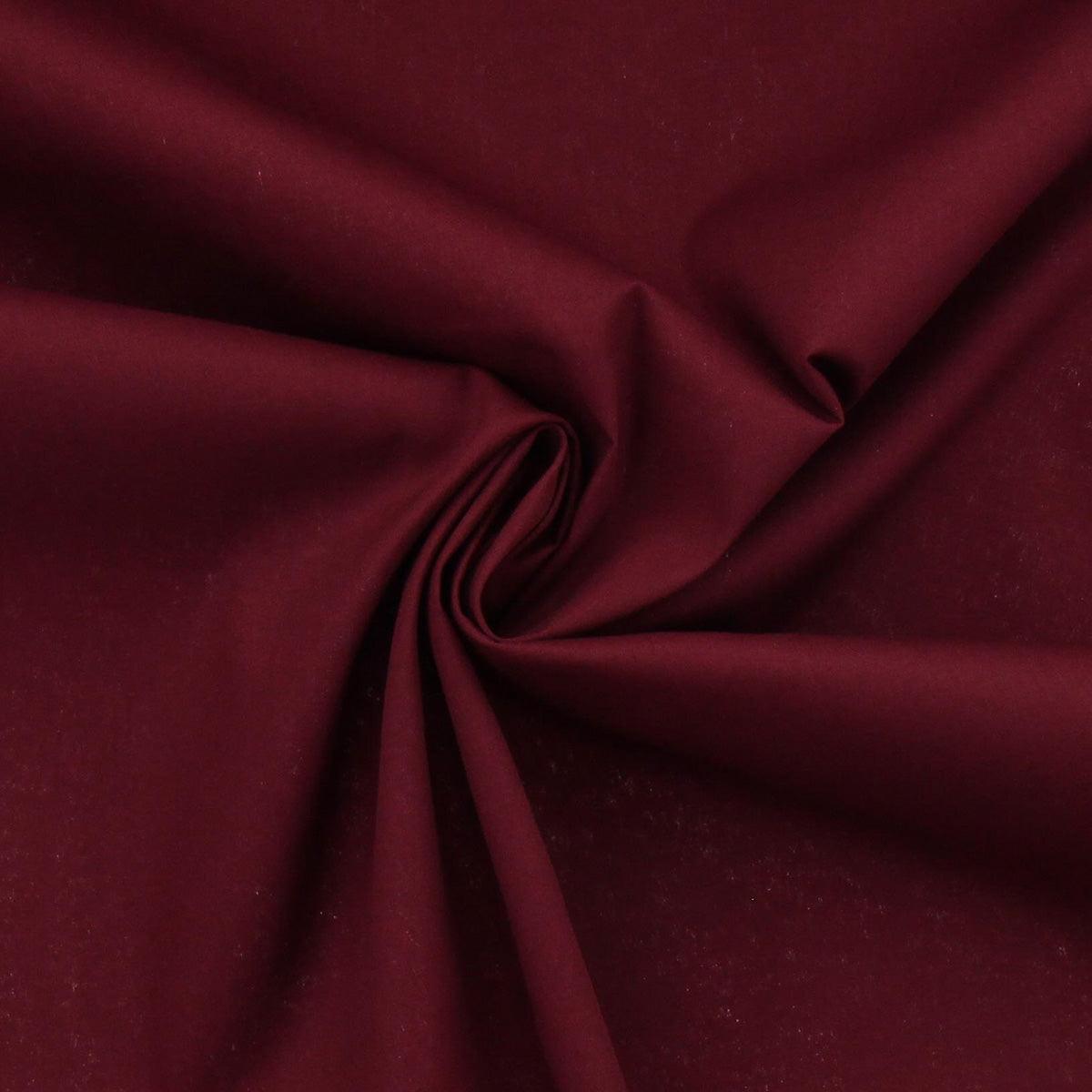 Cotton poplin fabric - Bordeaux