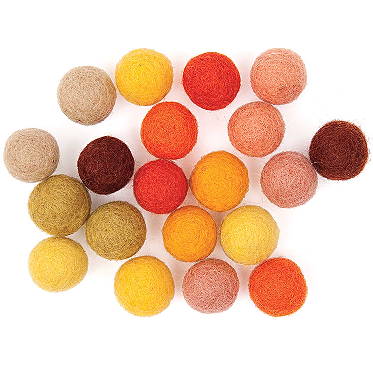 Felt -felt balls - yellow mixed