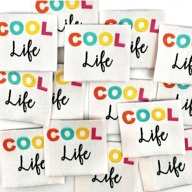 Set of 5 labels woven to sewing cool life