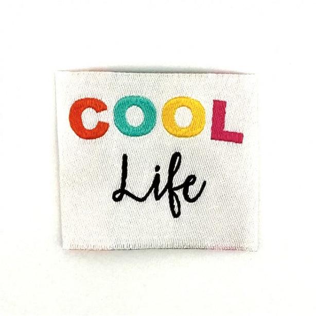 Set of 5 labels woven to sewing cool life