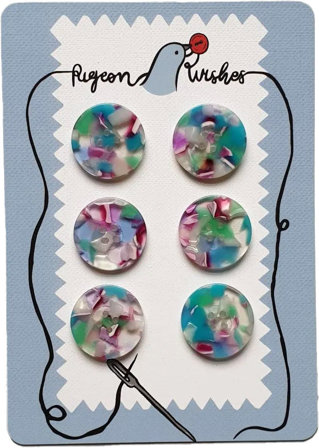 Map of 6 bioresin buttons 25 mm 4 holes - Southend on Sea