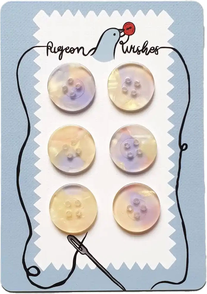 Map of 6 Bioresin 25 mm 4 holes bioresin buttons - Mystic Meg