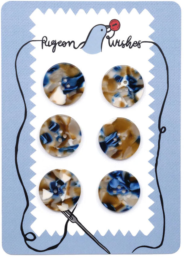 Map of 6 Bioresin 25 mm 4 holes bioresin buttons - Roswell