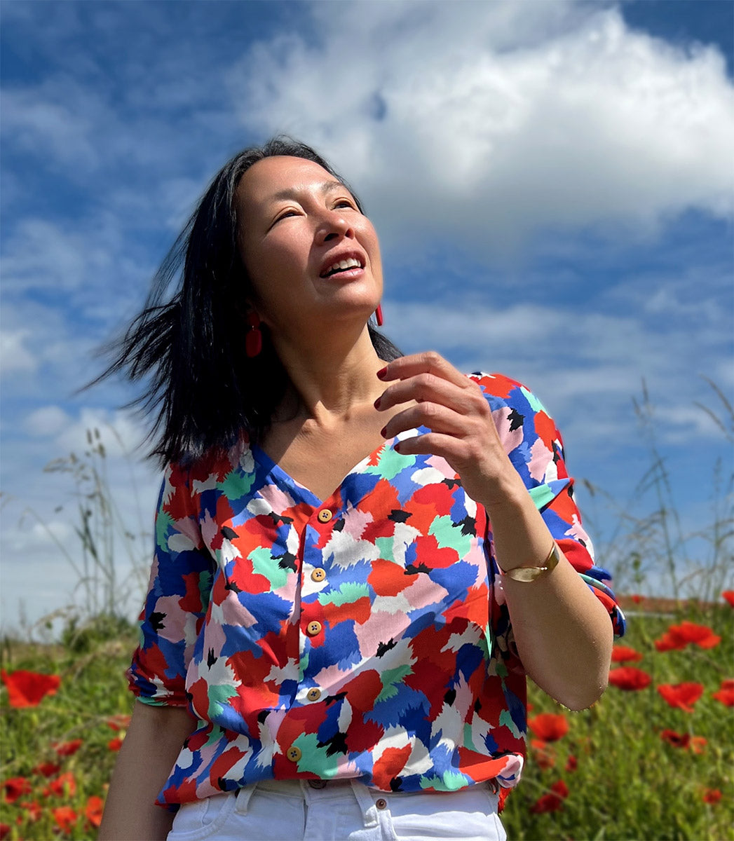 Cherry viscose poplin fabric - My Dress made