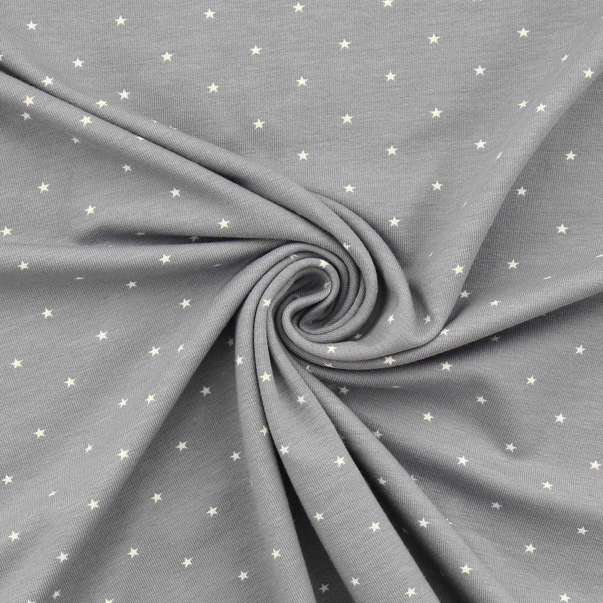 Tissu jersey mini étoiles - Gris