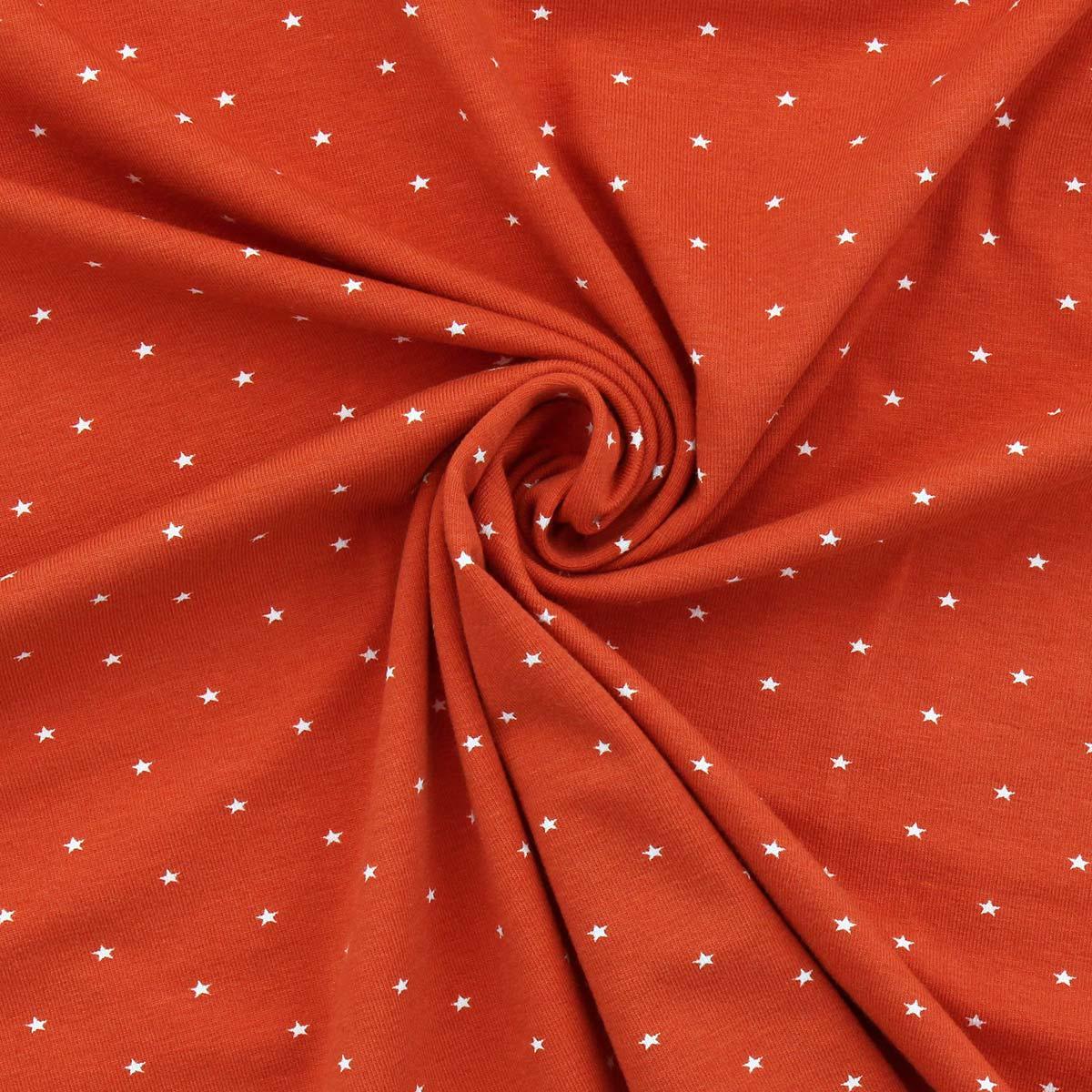 Tissu jersey mini étoiles - Rouille