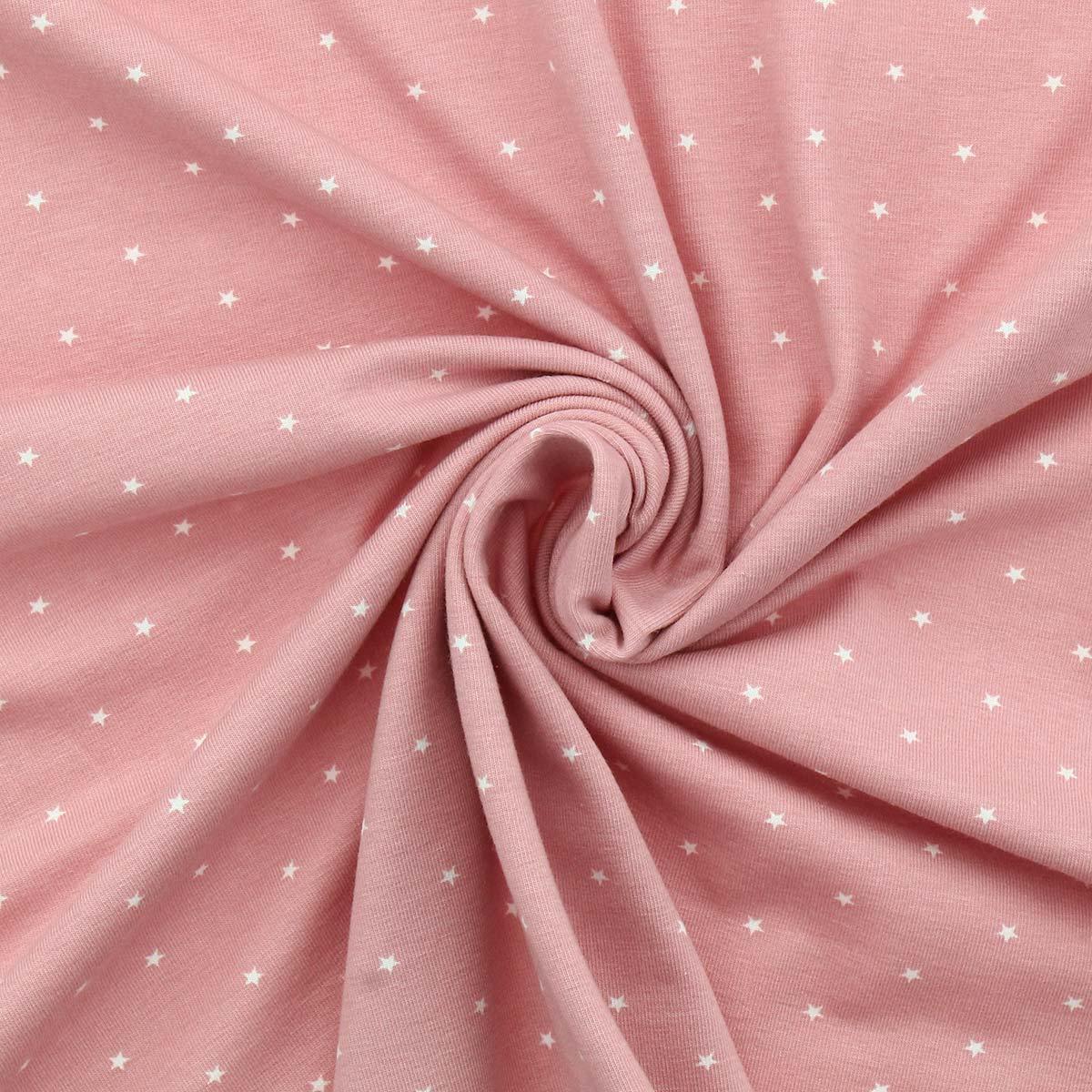 Tissu jersey mini étoiles - Rose