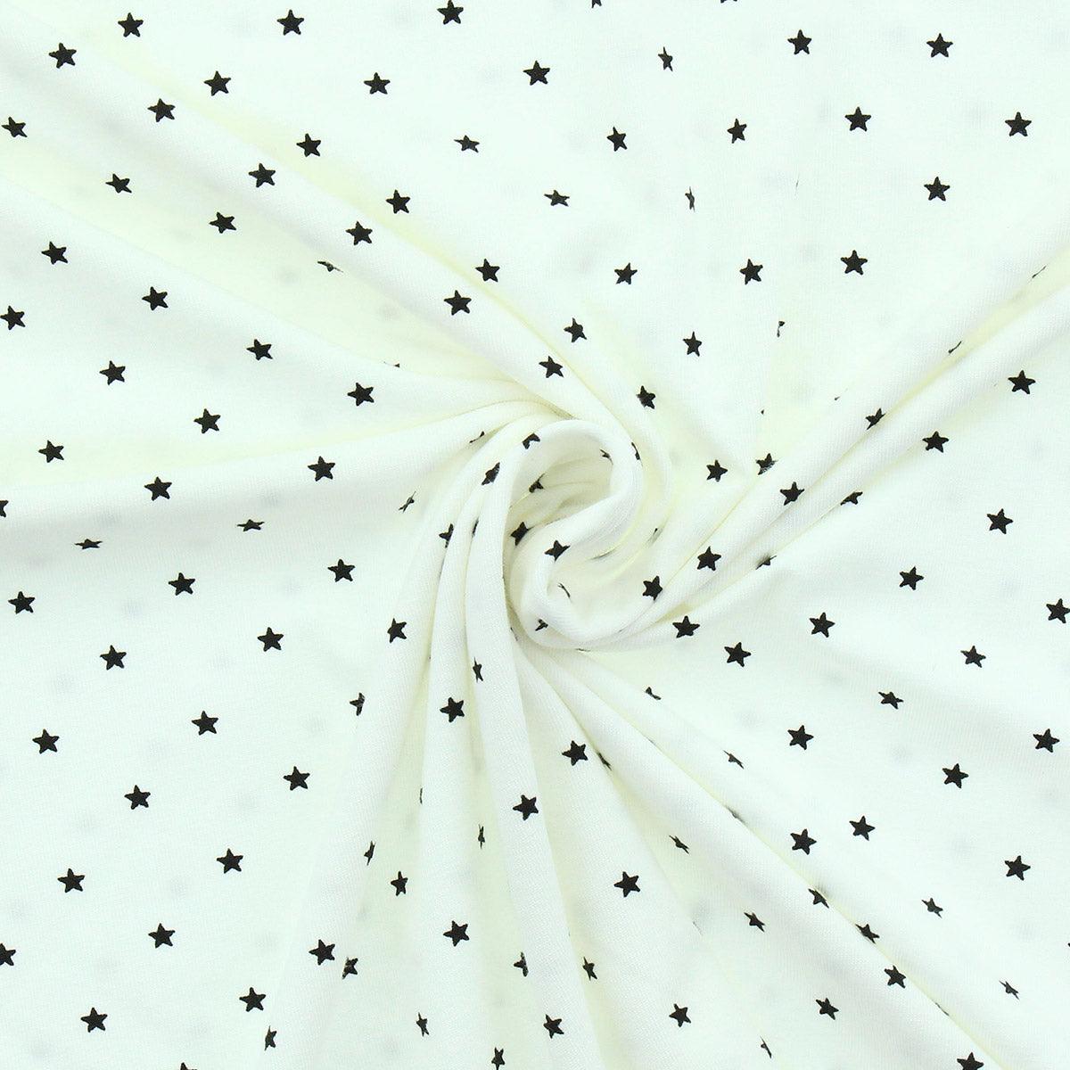 Mini Stars Jersey Fabric - ecruu