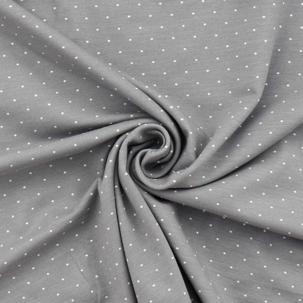 Tissu jersey mini pois - Gris