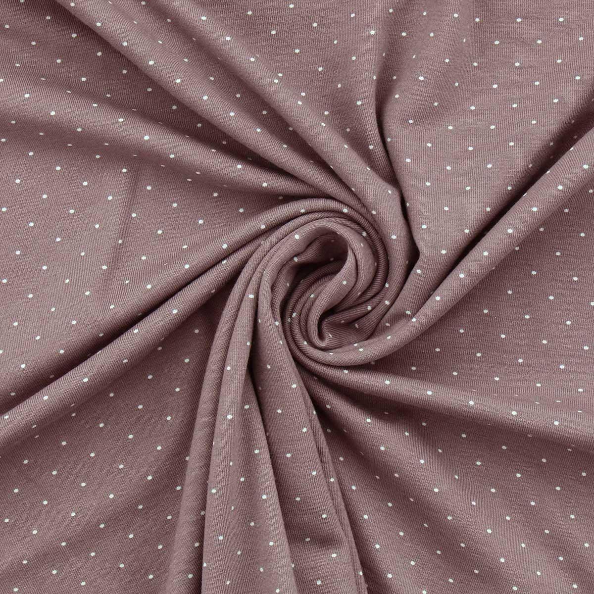 Tissu jersey mini pois - Vieux rose