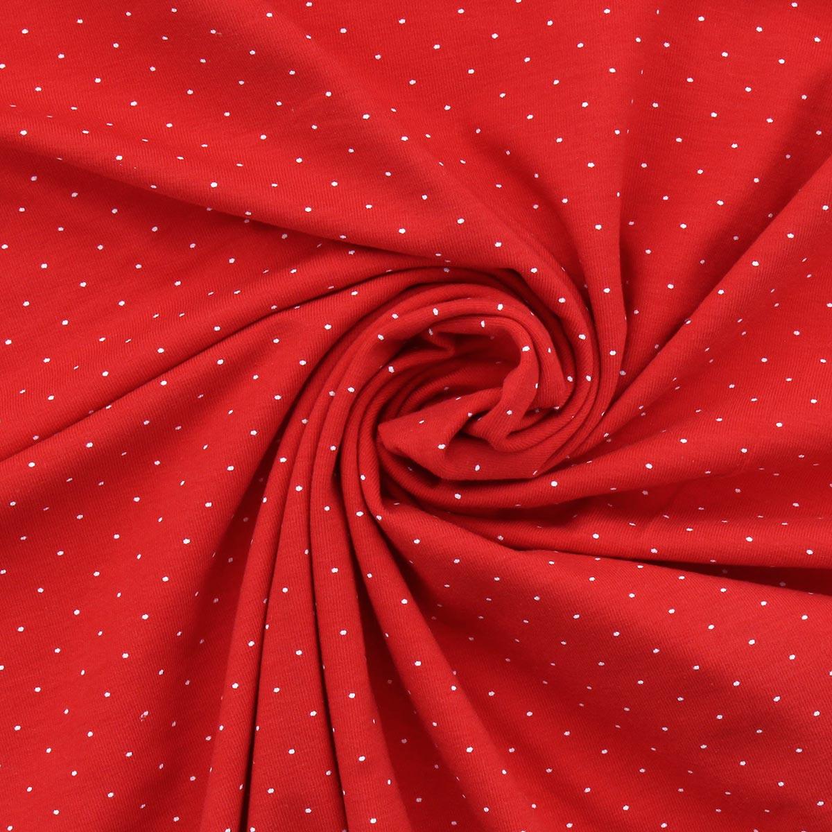 Mini pea jersey fabric - red