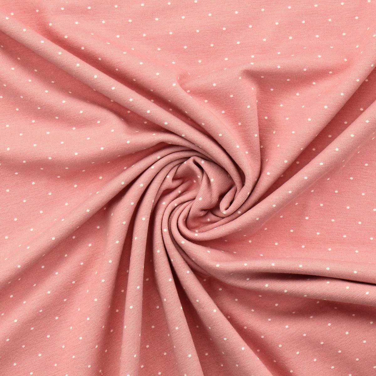 Tissu jersey mini pois - Rose