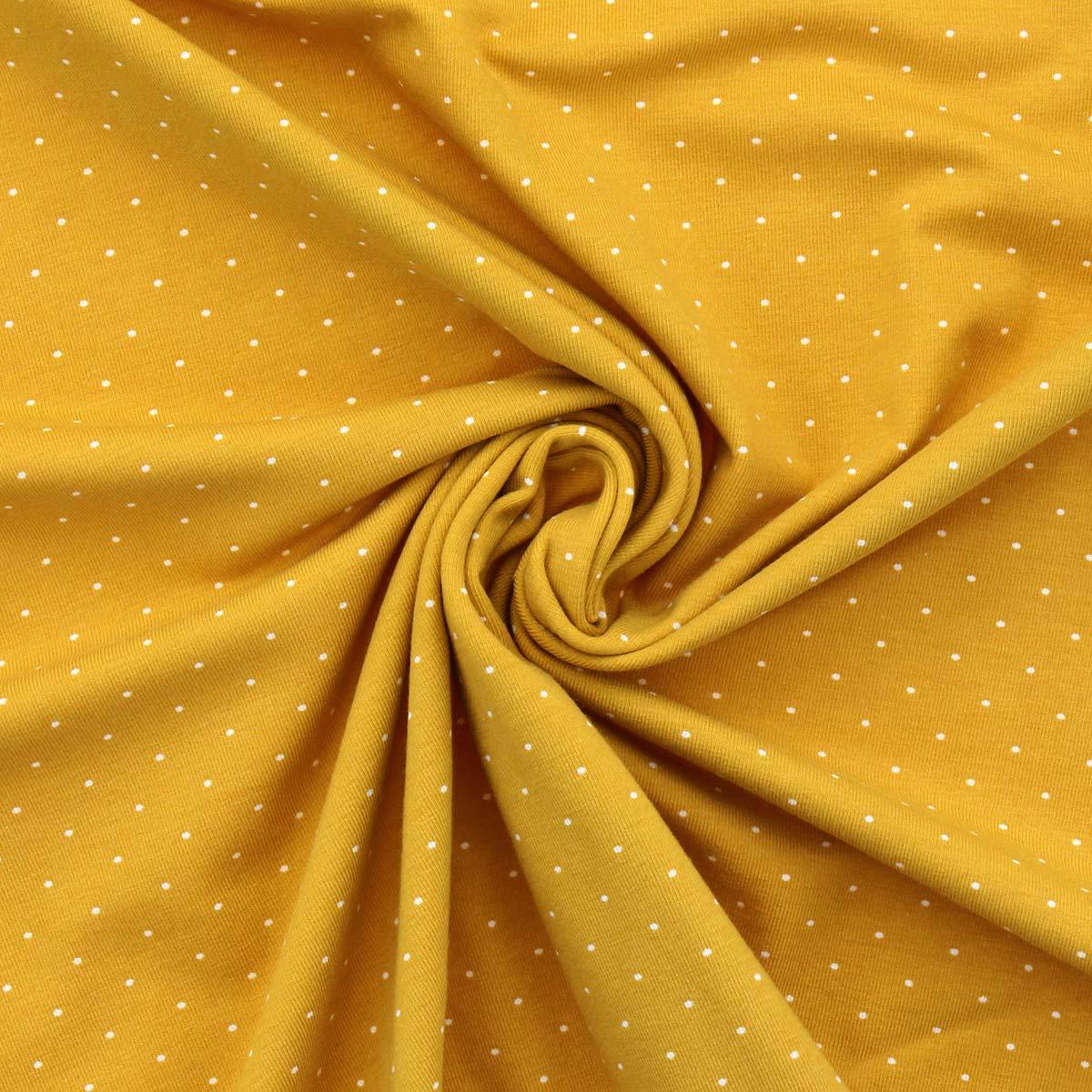 Tissu jersey mini pois - Jaune