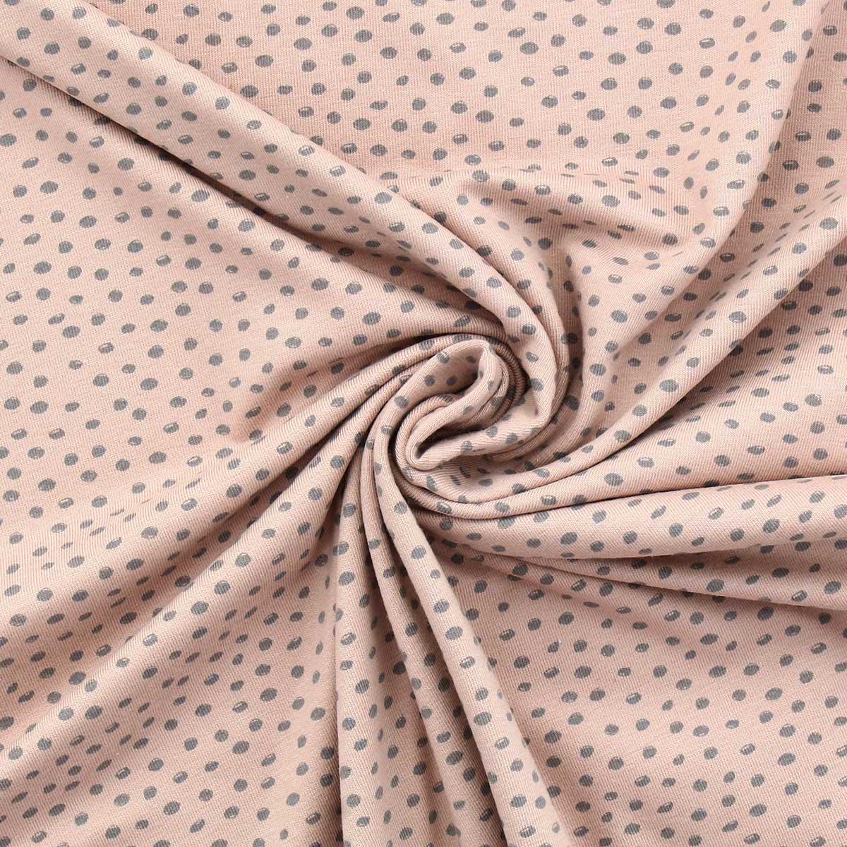 Tissu jersey pois léopard - Rose clair