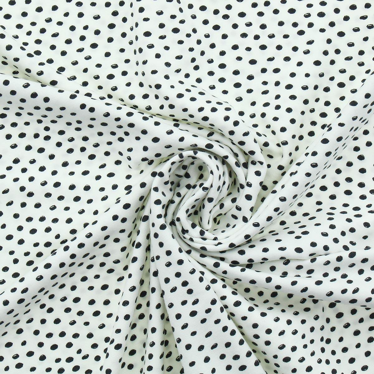 Tissu jersey pois léopard - Blanc