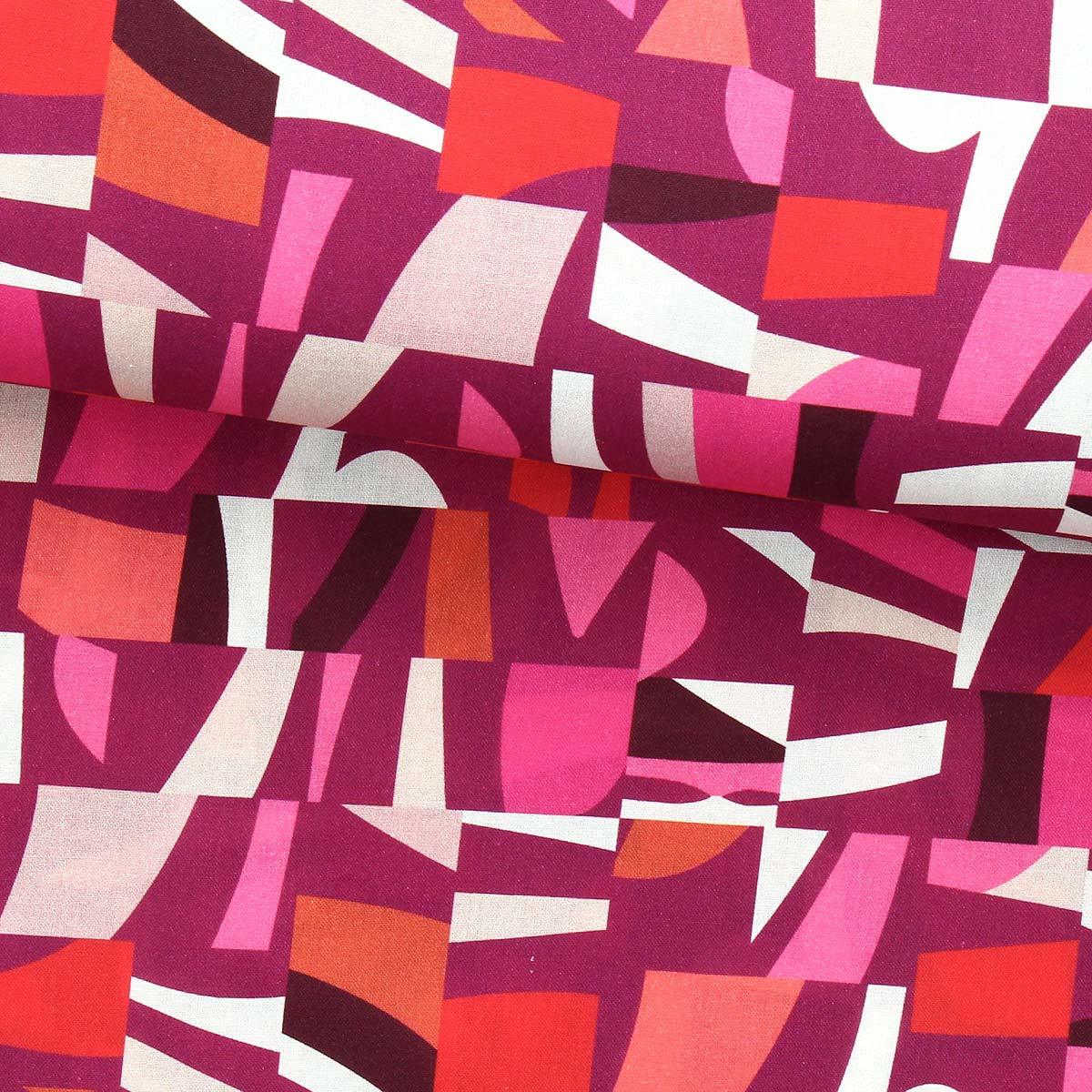 Cotton poplin fabric - Purple and pink chromapopop