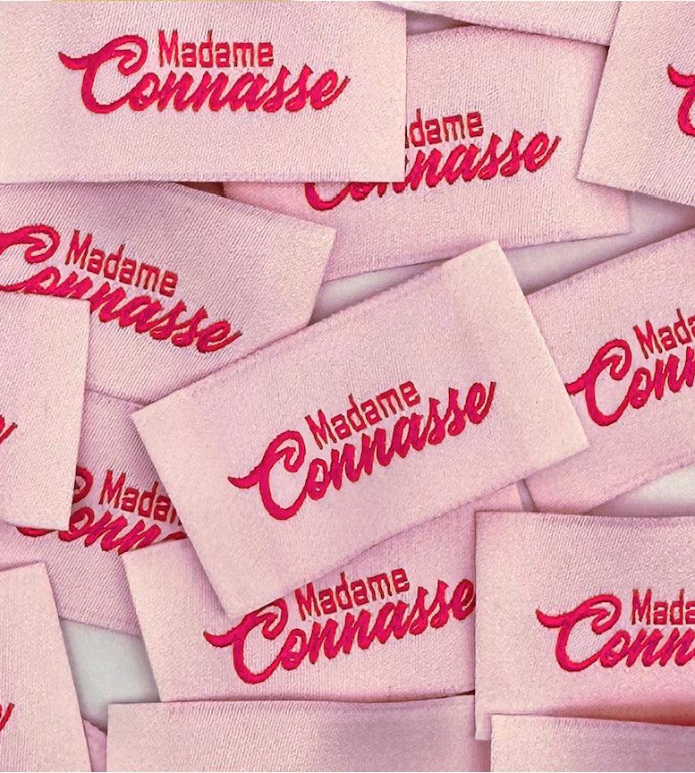 Set of 5 labels woven to sewing Madame Connasse - Rose