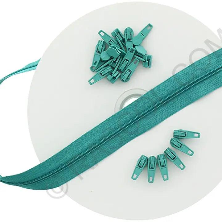 Rouleau de 10 mètres de fermeture nylon - Vert émeraude