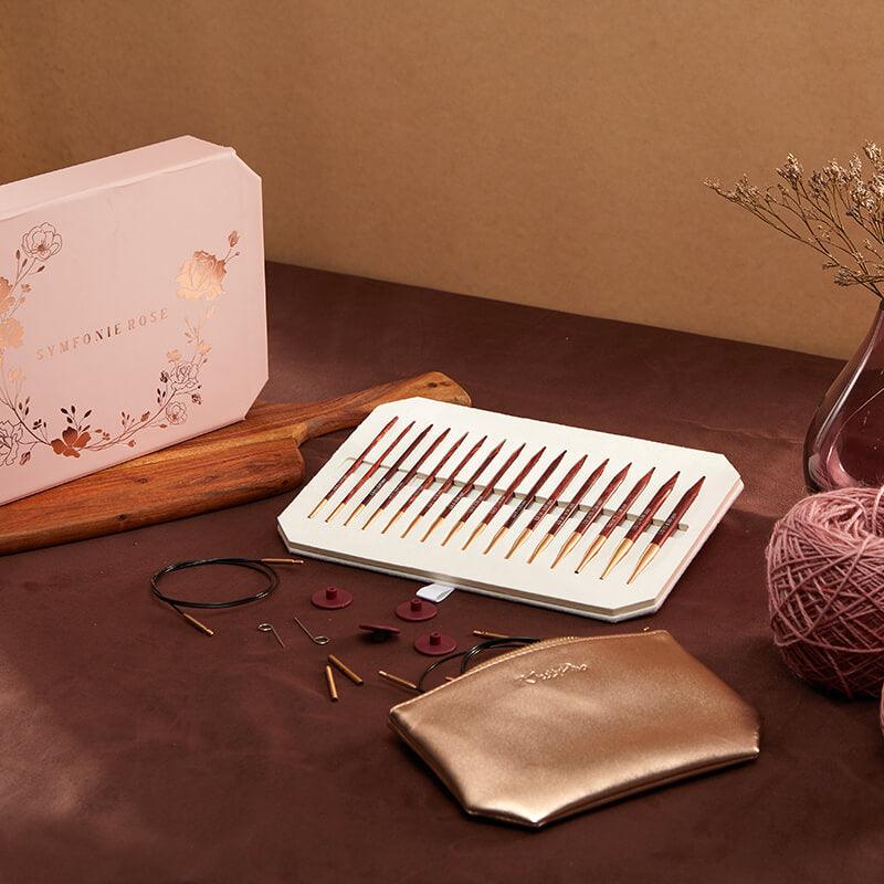 Coffret aiguilles à tricoter circulaires KnitPro Symfonie Rose