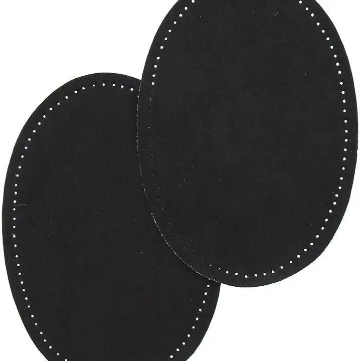 Pair elbow elbows and knees - imitation black suede